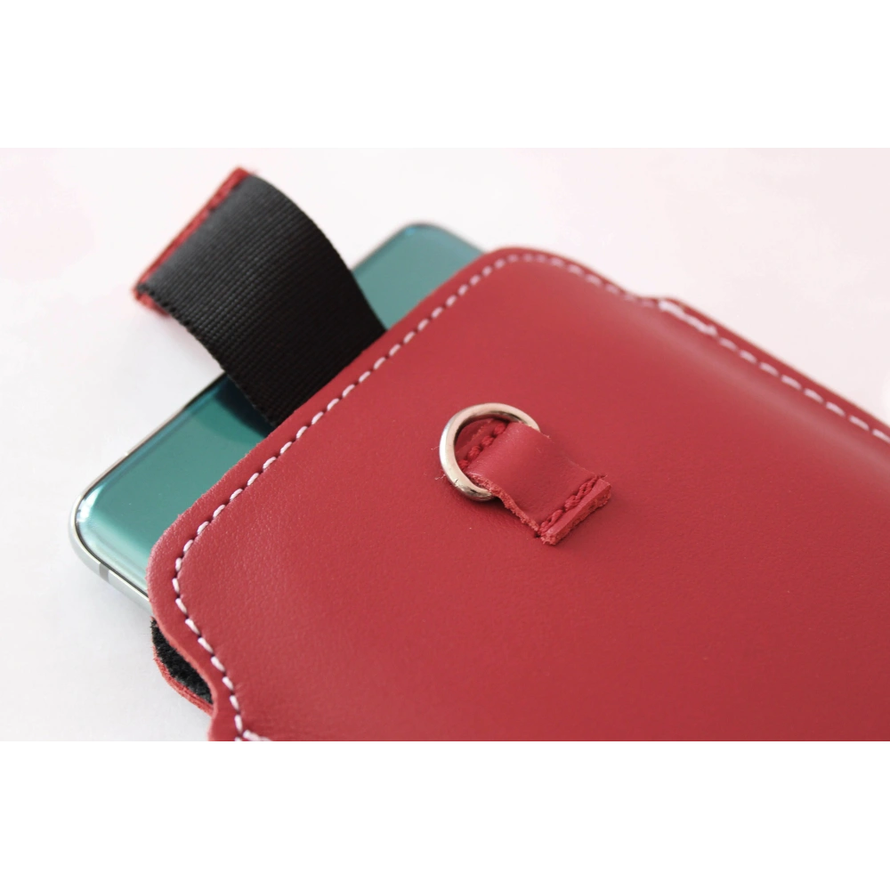 Wholesale LURESKO NEW ASTER XXXL universal leather case with a loop for a strap for phone sizes 6.5' - 6.9' (red with white thread) - LUR106 - {ean13} - Hurt