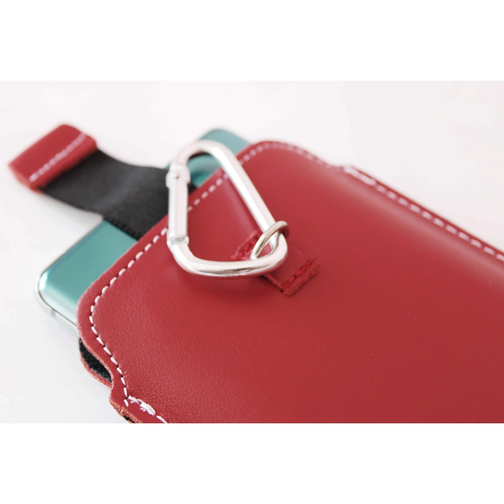 Wholesale LURESKO NEW ASTER XXXL universal leather case with a loop for a strap for phone sizes 6.5' - 6.9' (red with white thread) - LUR106 - {ean13} - Hurt