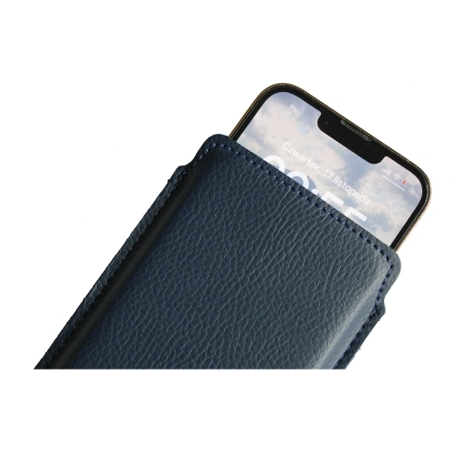 Skórzana wsuwka LURESKO LILNER XXXL na telefon ECO (niebieski)