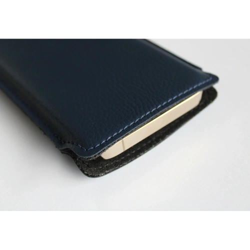 Skórzana wsuwka LURESKO LILNER XXL na telefon ECO (niebieski)