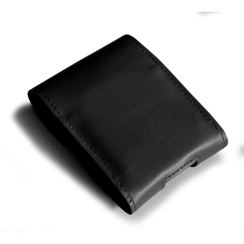 Skórzane etui ochronne LURESKO FLIP SLEEVE M do Samsung Galaxy Z Flip 3/4/5/6 Motorola Razr 50 / 40 Ultra Huawei Pocket (czarny gładki czarna nić)