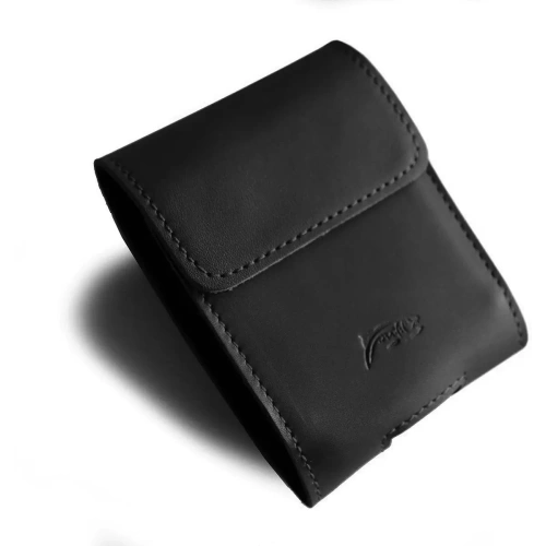 Skórzane etui ochronne LURESKO FLIP SLEEVE M do Samsung Galaxy Z Flip 3/4/5/6 Motorola Razr 50 / 40 Ultra Huawei Pocket (czarny gładki czarna nić)