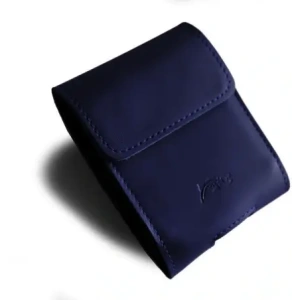 Wholesale LURESKO HECTOR FLIP M leather neck case / belt case / loop case for Flip models (smooth navy blue with navy thread) - LUR117 - {ean13} - Hurt