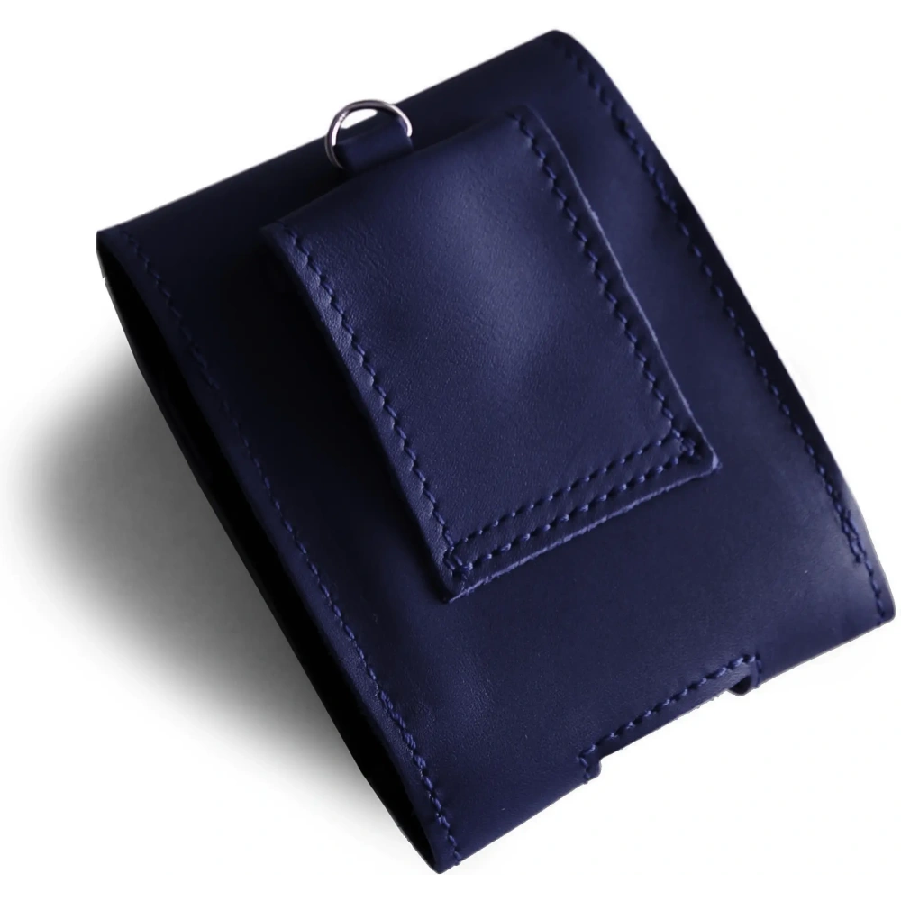 Wholesale LURESKO HECTOR FLIP M leather neck case / belt case / loop case for Flip models (smooth navy blue with navy thread) - LUR117 - {ean13} - Hurt