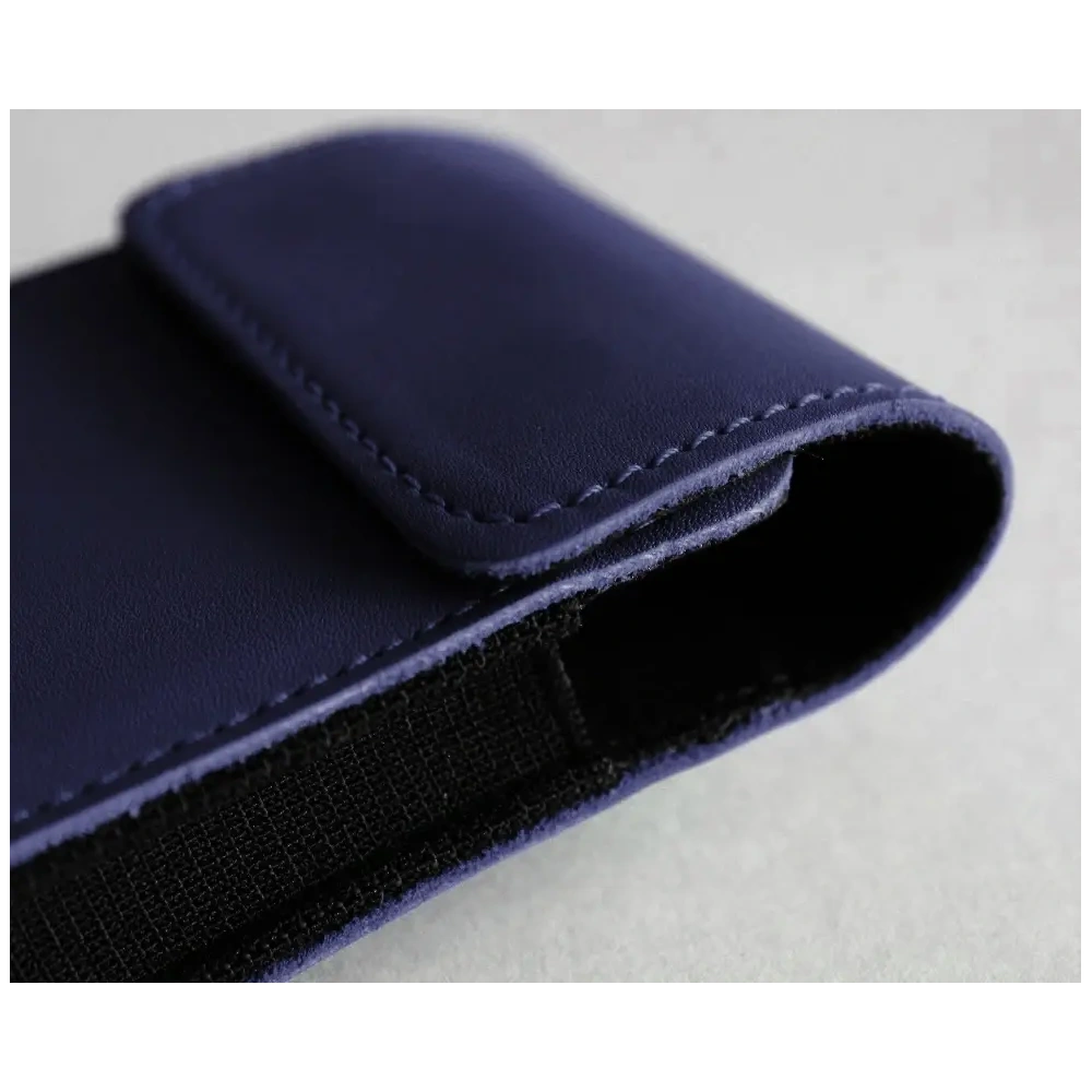 Wholesale LURESKO HECTOR FLIP M leather neck case / belt case / loop case for Flip models (smooth navy blue with navy thread) - LUR117 - {ean13} - Hurt