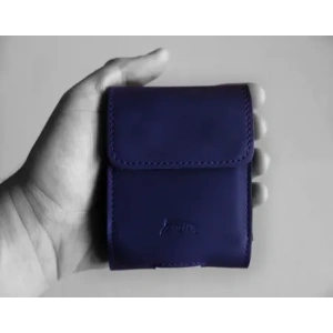 Wholesale LURESKO HECTOR FLIP M leather neck case / belt case / loop case for Flip models (smooth navy blue with navy thread) - LUR117 - {ean13} - Hurt