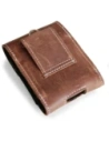 Wholesale LURESKO HECTOR FLIP M leather neck/pocket/belt loop case for Flip models (vintage brown with white thread) - LUR118 - {ean13} - Hurt