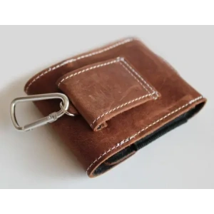Hurtownia GSM - LURESKO HECTOR FLIP M kožené pouzdro na krk/kapsu/pás pro Flip modely (vintage hnědá s bílou nití) - LUR118 - {ean13} - Hurt