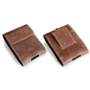 Hurtownia GSM - LURESKO HECTOR FLIP M Lederhülle für Hals/Tasche/Gürtel für Flip-Modelle (vintage braun mit weißem Faden) - LUR118 - {ean13} - Hurt