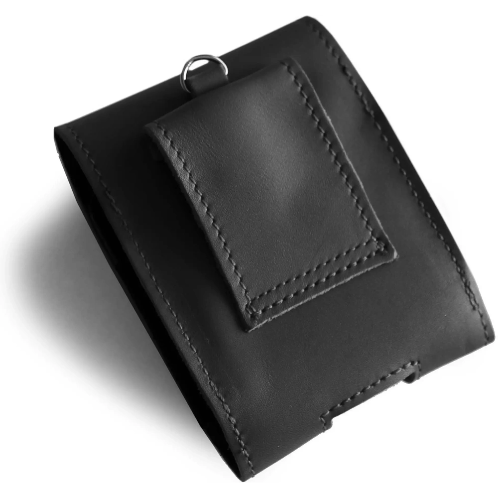 Hurtownia GSM - LURESKO HECTOR FLIP M husă din piele pentru gât / curea / buclă pentru modelele Flip (neagră mată cu fir negru) - LUR119 - {ean13} - Hurt