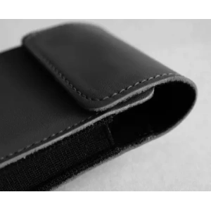 Wholesale LURESKO HECTOR FLIP M leather neck / belt / loop case for Flip models (black smooth with black thread) - LUR119 - {ean13} - Hurt