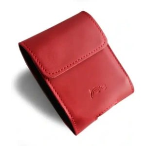 Wholesale LURESKO HECTOR FLIP M leather neck/pouch/belt loop case for Flip models (red smooth with red thread) - LUR120 - {ean13} - Hurt