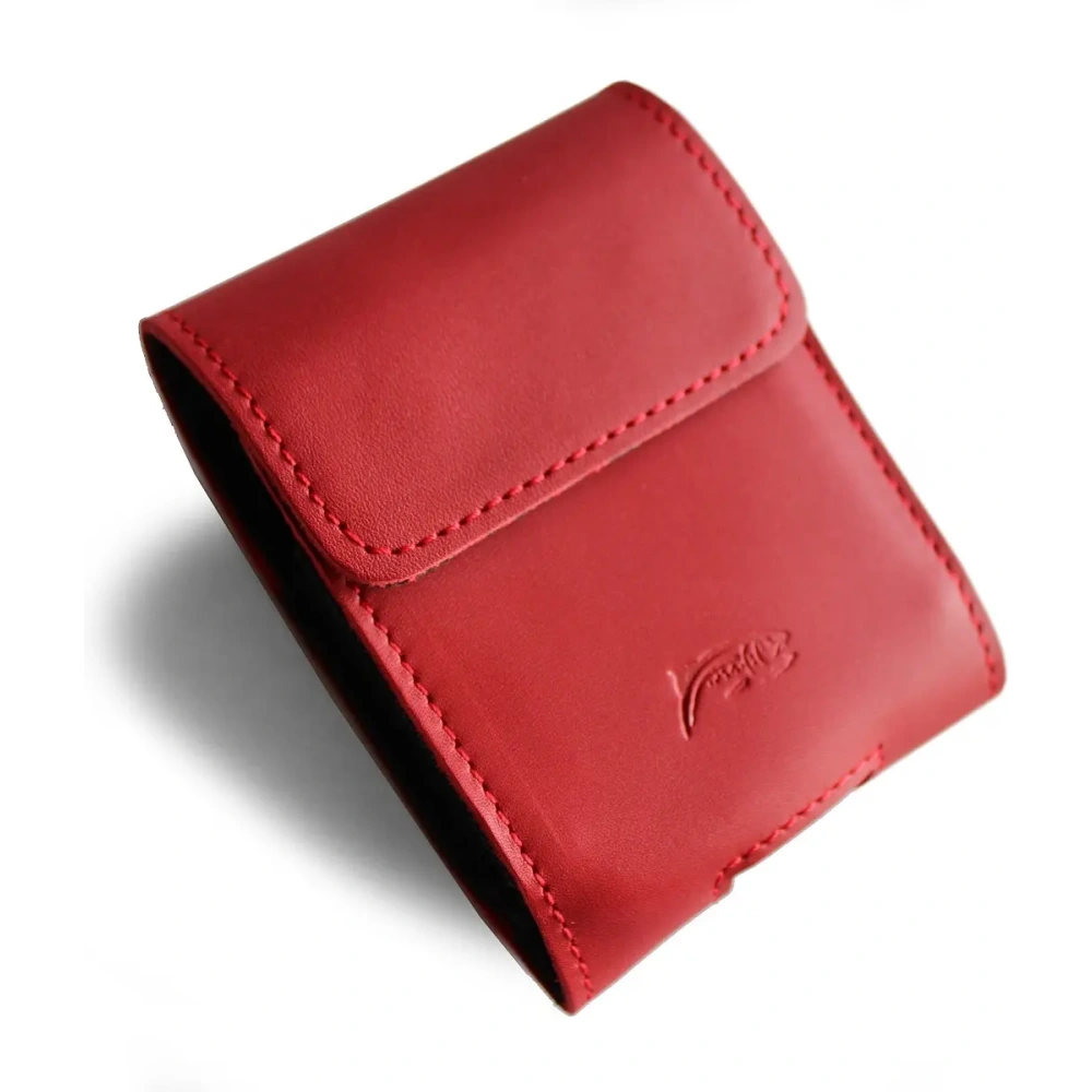 Wholesale LURESKO HECTOR FLIP M leather neck/pouch/belt loop case for Flip models (red smooth with red thread) - LUR120 - {ean13} - Hurt