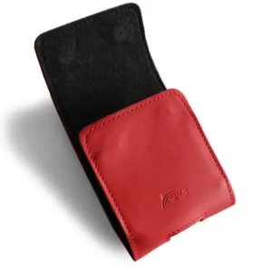Wholesale LURESKO HECTOR FLIP M leather neck/pouch/belt loop case for Flip models (red smooth with red thread) - LUR120 - {ean13} - Hurt