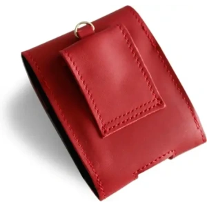 Wholesale LURESKO HECTOR FLIP M leather neck/pouch/belt loop case for Flip models (red smooth with red thread) - LUR120 - {ean13} - Hurt