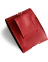 Hurtownia GSM - Caz LURESKO HECTOR FLIP M din piele pentru gât/poșetă/loop de curea pentru modelele Flip (roșu neted cu fir roșu) - LUR120 - {ean13} - Hurt