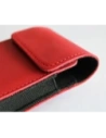 Wholesale LURESKO HECTOR FLIP M leather neck/pouch/belt loop case for Flip models (red smooth with red thread) - LUR120 - {ean13} - Hurt