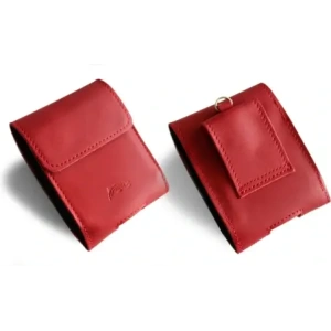 Wholesale LURESKO HECTOR FLIP M leather neck/pouch/belt loop case for Flip models (red smooth with red thread) - LUR120 - {ean13} - Hurt
