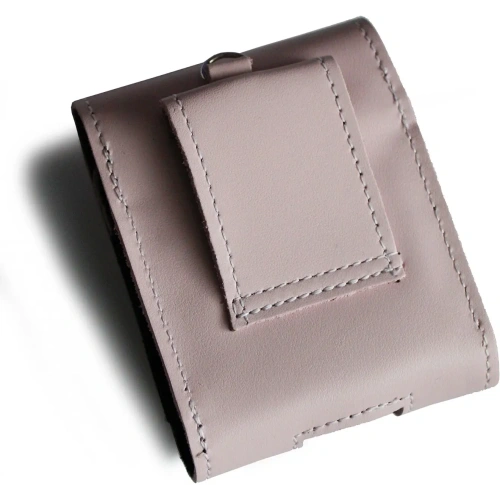 Skórzane etui na szyję / do paska / do szlufki LURESKO HECTOR FLIP M do modeli Flip (różowy gładki biała nić)