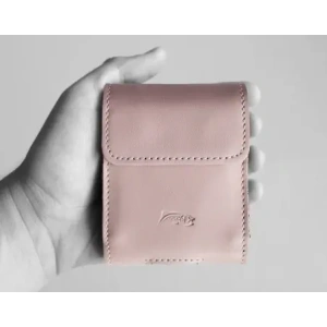 Wholesale LURESKO HECTOR FLIP M leather neck/belt/belt loop case for Flip models (smooth pink with white thread) - LUR121 - {ean13} - Hurt