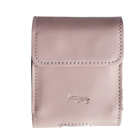 Skórzane etui na szyję / do paska / do szlufki LURESKO HECTOR FLIP M do modeli Flip (różowy gładki biała nić)