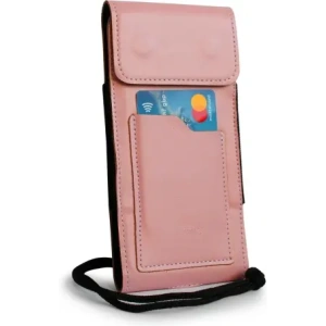Wholesale LURESKO HECTOR XXL leather neck case / belt case / loop case vertical 167x78x10mm (smooth pink with white thread) - LUR123 - {ean13} - Hurt