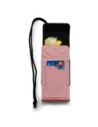 Wholesale LURESKO HECTOR XXL leather neck case / belt case / loop case vertical 167x78x10mm (smooth pink with white thread) - LUR123 - {ean13} - Hurt