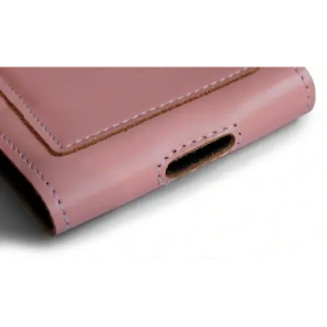 Wholesale LURESKO HECTOR XXL leather neck case / belt case / loop case vertical 167x78x10mm (smooth pink with white thread) - LUR123 - {ean13} - Hurt