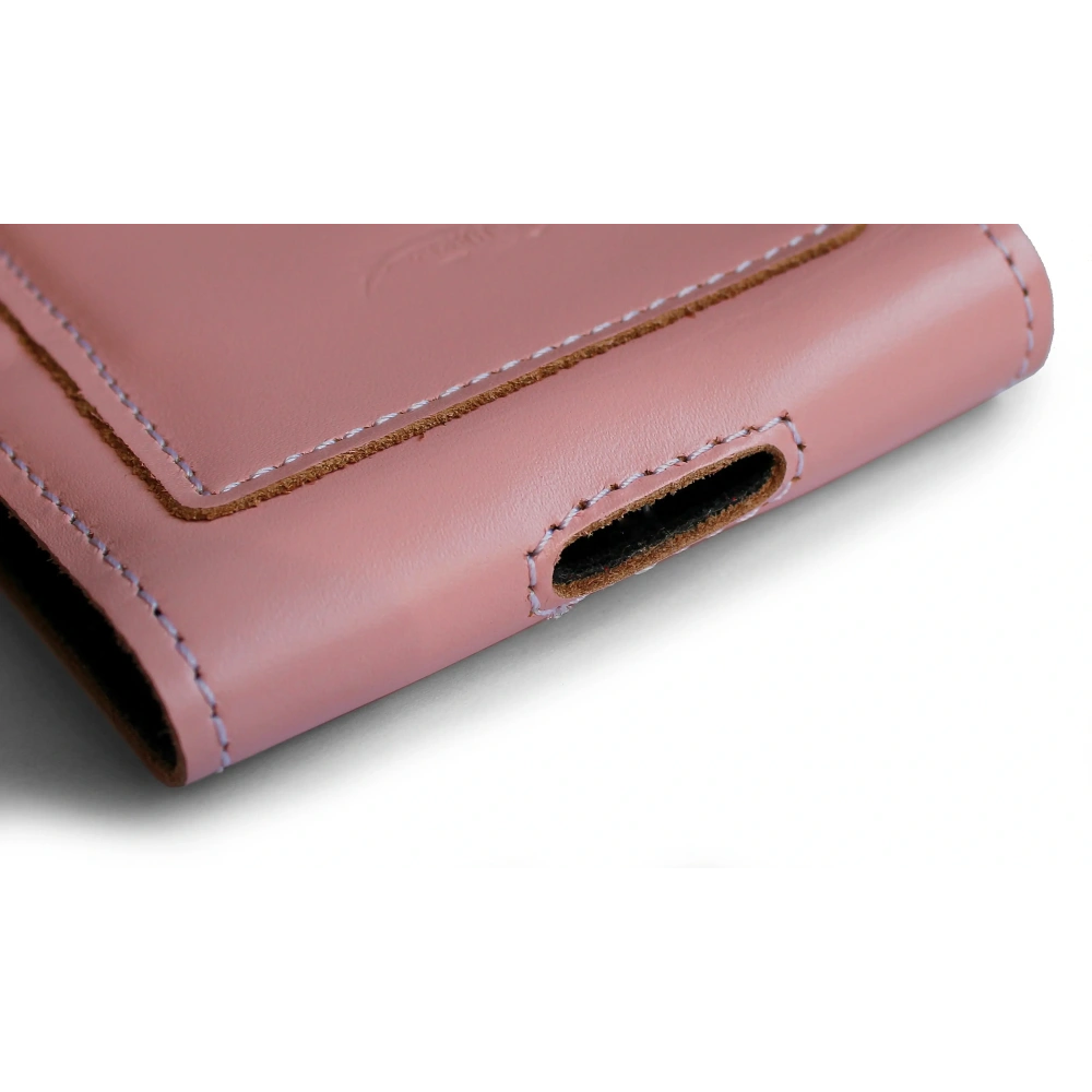 Hurtownia GSM - LURESKO HECTOR XXL Lederhülle / Gürteltasche / Schlauchtasche vertikal 167x78x10mm (glattes Pink mit weißen Nähten) - LUR123 - {ean13} - Hurt