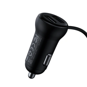 Hurtownia GSM - Transmiter FM Baseus T typed S-16, AUX, Bluetooth 5.0, 2x USB, microSD, 3A (černý) - BSU1454BLK - {ean13} - Hurt