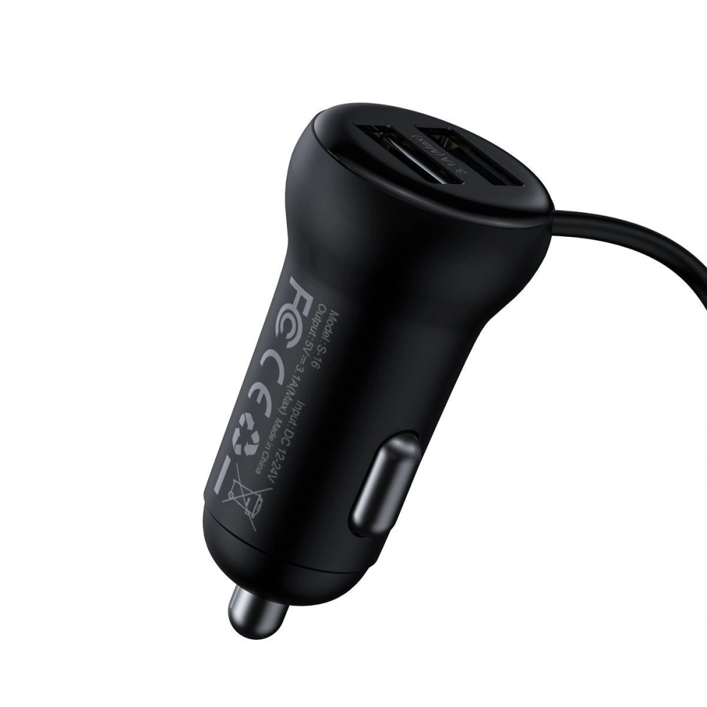 Hurtownia GSM - Transmiter FM Baseus T typed S-16, AUX, Bluetooth 5.0, 2x USB, microSD, 3A (černý) - BSU1454BLK - {ean13} - Hurt