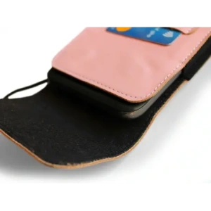 Wholesale LURESKO HECTOR XXL leather neck case / belt case / loop case vertical 167x78x10mm (smooth pink with white thread) - LUR123 - {ean13} - Hurt