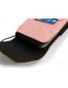Wholesale LURESKO HECTOR XXL leather neck case / belt case / loop case vertical 167x78x10mm (smooth pink with white thread) - LUR123 - {ean13} - Hurt
