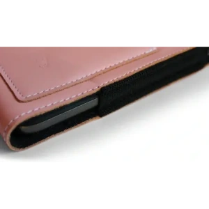Wholesale LURESKO HECTOR XXL leather neck case / belt case / loop case vertical 167x78x10mm (smooth pink with white thread) - LUR123 - {ean13} - Hurt