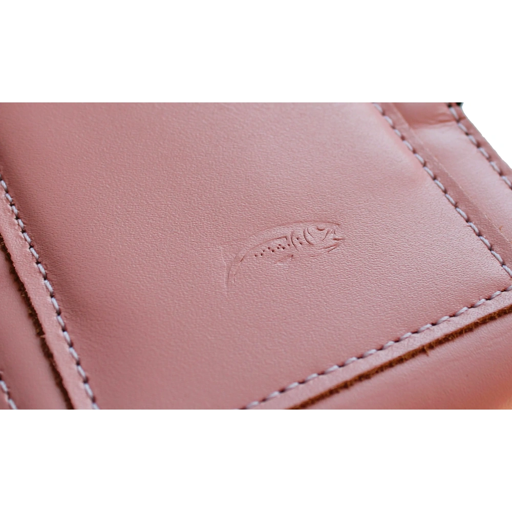 Wholesale LURESKO HECTOR XXL leather neck case / belt case / loop case vertical 167x78x10mm (smooth pink with white thread) - LUR123 - {ean13} - Hurt