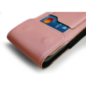 Wholesale LURESKO HECTOR XXL leather neck case / belt case / loop case vertical 167x78x10mm (smooth pink with white thread) - LUR123 - {ean13} - Hurt