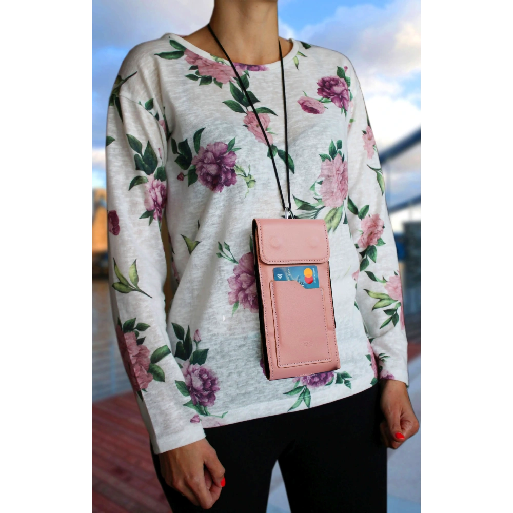Hurtownia GSM - LURESKO HECTOR XXL Lederhülle / Gürteltasche / Schlauchtasche vertikal 167x78x10mm (glattes Pink mit weißen Nähten) - LUR123 - {ean13} - Hurt