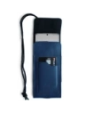 Wholesale LURESKO HECTOR XXL leather neck case / belt case / loop holster vertical 167x78x10mm (smooth blue with blue thread) - LUR124 - {ean13} - Hurt
