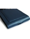 Wholesale LURESKO HECTOR XXL leather neck case / belt case / loop holster vertical 167x78x10mm (smooth blue with blue thread) - LUR124 - {ean13} - Hurt
