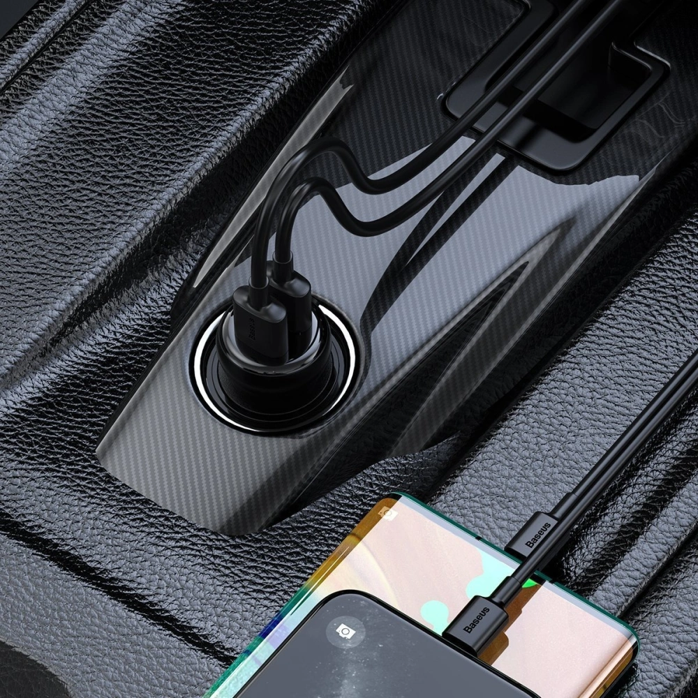 Hurtownia GSM - Transmiter FM Baseus T typed S-16, AUX, Bluetooth 5.0, 2x USB, microSD, 3A (czarny) - BSU1454BLK - {ean13} - Hurt
