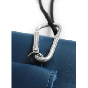 Wholesale LURESKO HECTOR XXL leather neck case / belt case / loop holster vertical 167x78x10mm (smooth blue with blue thread) - LUR124 - {ean13} - Hurt