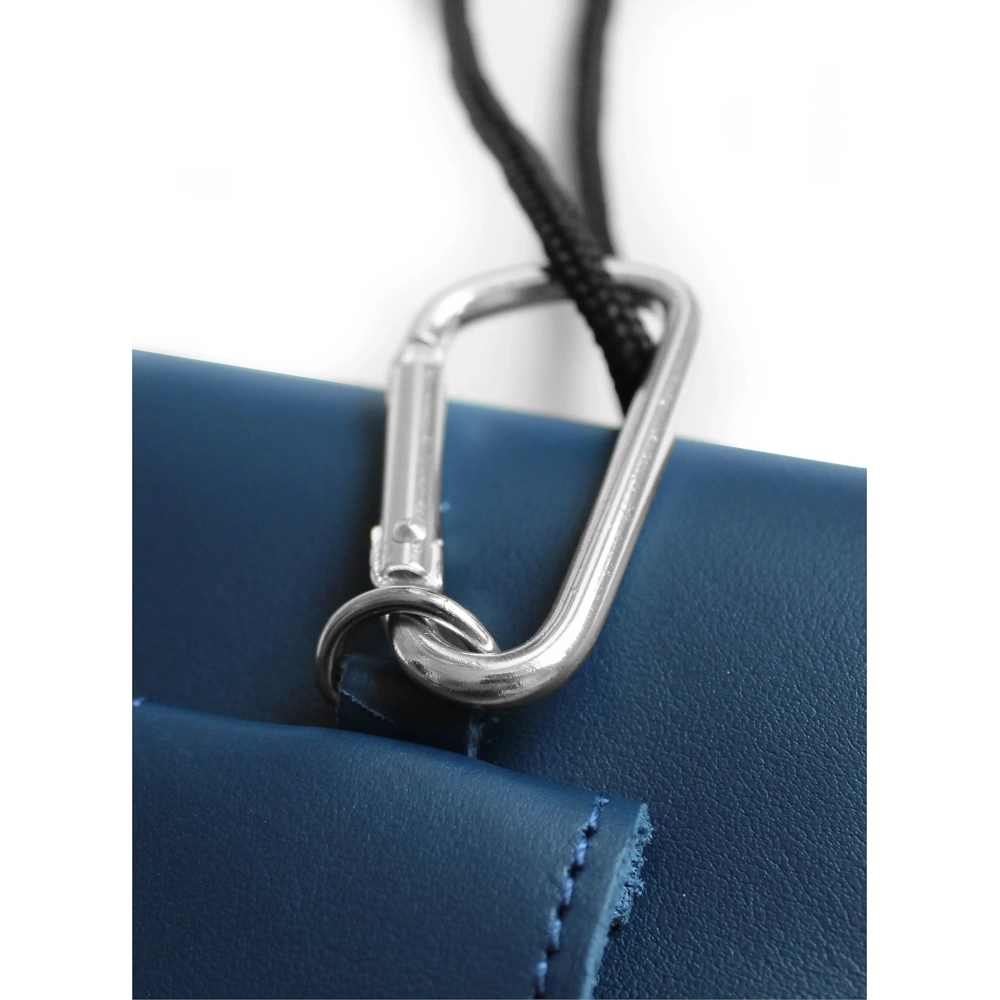 Wholesale LURESKO HECTOR XXL leather neck case / belt case / loop holster vertical 167x78x10mm (smooth blue with blue thread) - LUR124 - {ean13} - Hurt