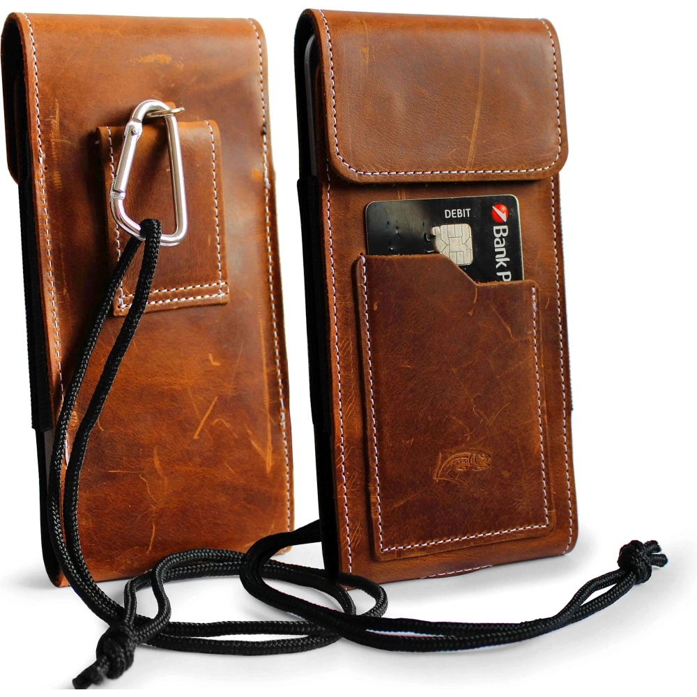 Hurtownia GSM - LURESKO HECTOR XXL R XXL Lederhals- / Gürteltasche / Loop Holster vertikal 167x78x10mm (helles Vintage-Braun mit weißen Nähten) - LUR125 - {ean13} - Hurt