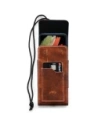 Hurtownia GSM - LURESKO HECTOR XXL R XXL husă din piele pentru gât / husă pentru curea / husa verticală cu buclă 167x78x10mm (maro vintage deschis cu fir alb) - LUR125 - {ean13} - Hurt
