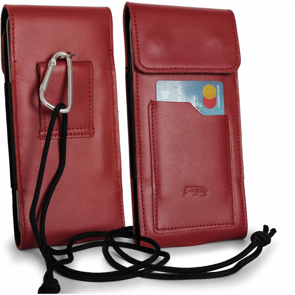 Hurtownia GSM - LURESKO HECTOR XXL Lederhals-Case / Gürteltasche / vertikaler Loop-Holster 167x78x10mm (rot glatt mit rotem Faden) - LUR126 - {ean13} - Hurt