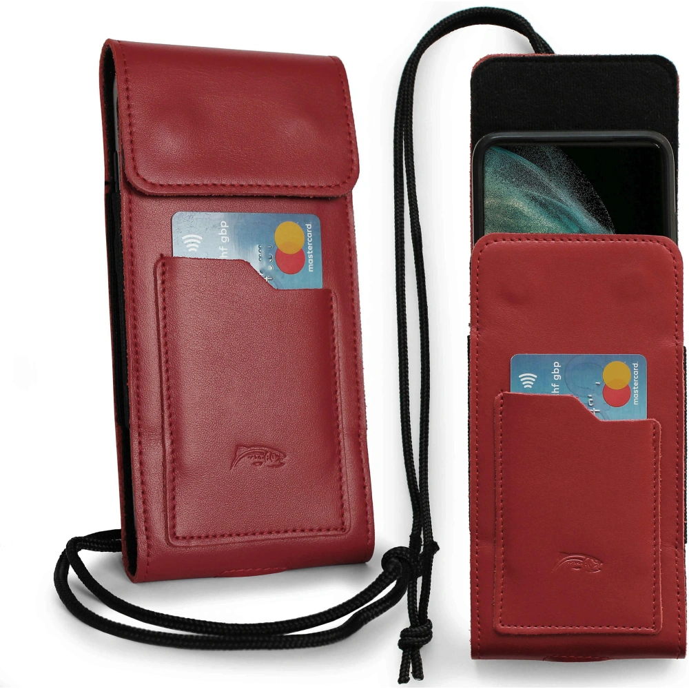 Hurtownia GSM - LURESKO HECTOR XXL Lederhals-Case / Gürteltasche / vertikaler Loop-Holster 167x78x10mm (rot glatt mit rotem Faden) - LUR126 - {ean13} - Hurt