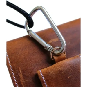 Wholesale LURESKO HECTOR XXL R XXL leather neck case / belt case / loop holster vertical 167x78x10mm (light vintage brown with white thread) - LUR125 - {ean13} - Hurt