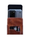 Wholesale LURESKO HECTOR XXL R XXL leather neck case / belt case / loop holster vertical 167x78x10mm (light vintage brown with white thread) - LUR125 - {ean13} - Hurt