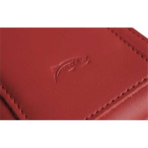 Skórzane etui na szyję / do paska / do szlufki kabura pionowa LURESKO HECTOR XXL 167x78x10mm (czerwony gładki czerwona nić)