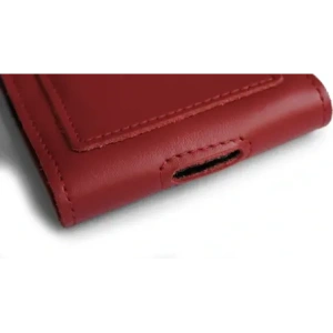 Wholesale LURESKO HECTOR XXL leather neck case / belt case / loop vertical holster 167x78x10mm (red smooth with red thread) - LUR126 - {ean13} - Hurt